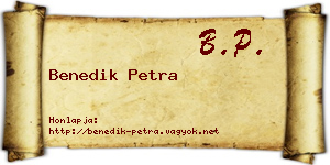 Benedik Petra névjegykártya